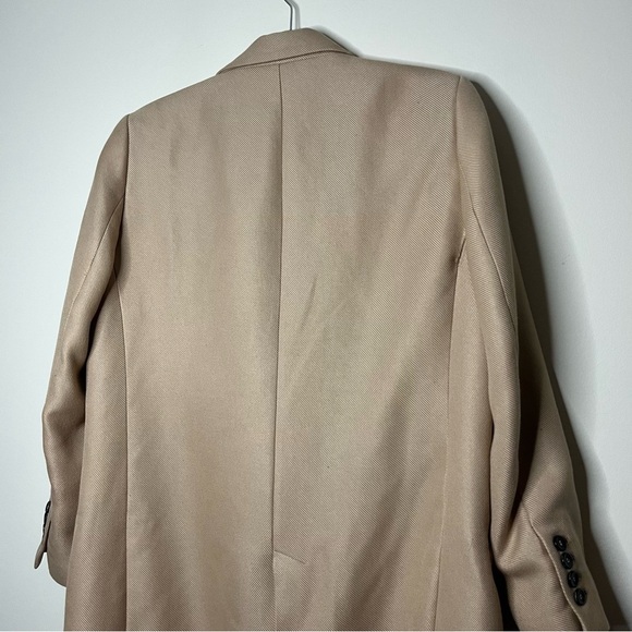 ZARA Tan Double Breasted Classic Timeless Peacoat Business Casual Winter Coat - Picture 10 of 11